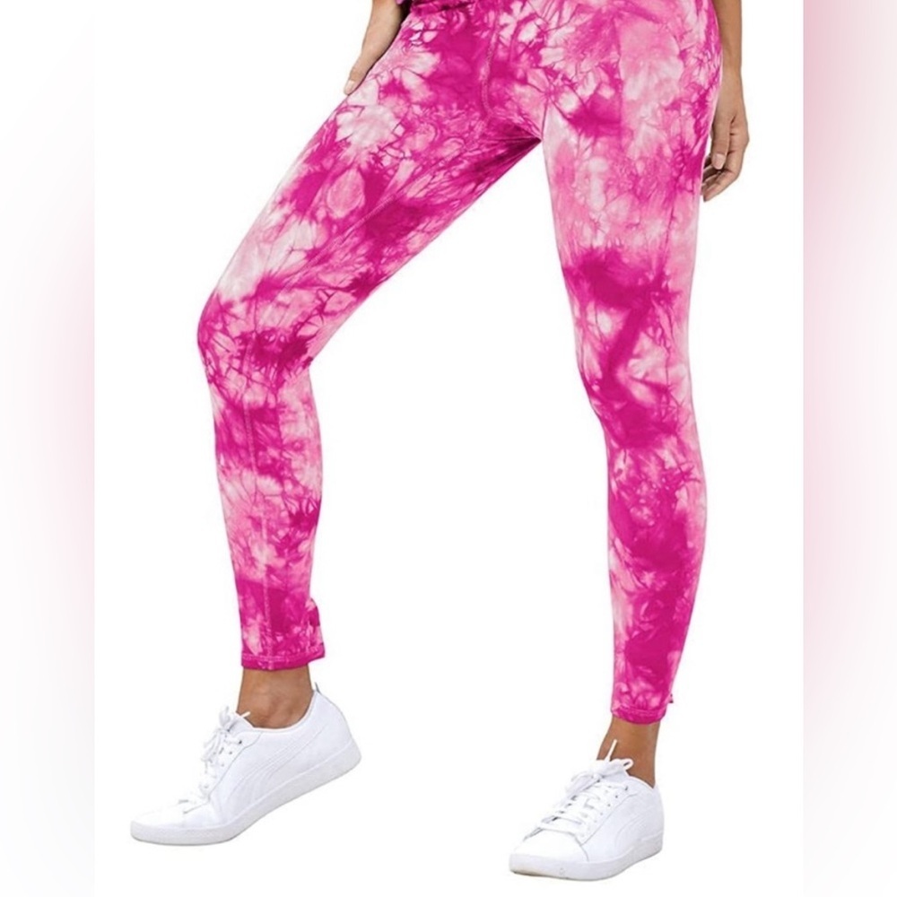 Champion Dye Tie Dye Leggings Size XL Pink & White NWT